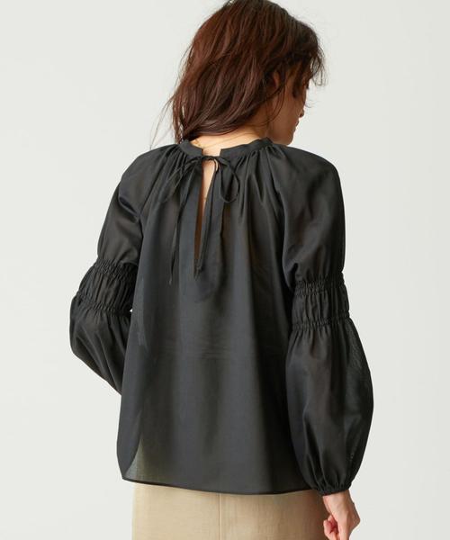 EMMEL REFINES(エメルリファインズ)の「〔ハンドウォッシャブル〕SMF HW 2WAY TC ギャザーブラウス(シャツ/ブラウス・レディース・ライラック/ベージュ/シャーベット/ブラック・FREE)」の19枚目の写真