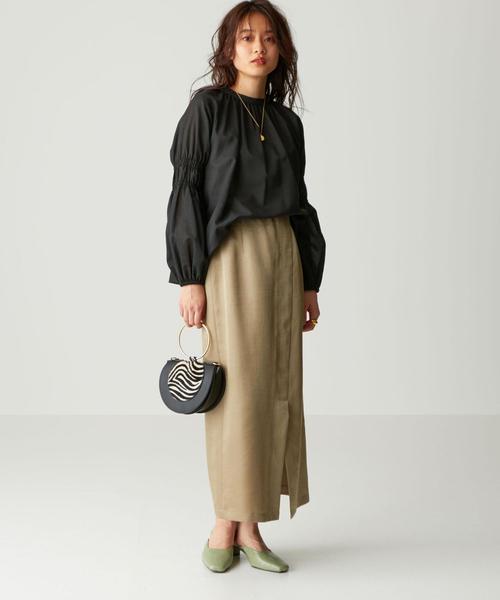 EMMEL REFINES(エメルリファインズ)の「〔ハンドウォッシャブル〕SMF HW 2WAY TC ギャザーブラウス(シャツ/ブラウス・レディース・ライラック/ベージュ/シャーベット/ブラック・FREE)」の20枚目の写真