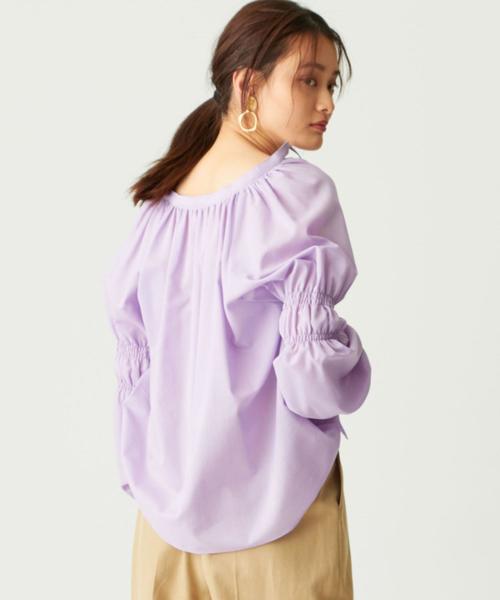 EMMEL REFINES(エメルリファインズ)の「〔ハンドウォッシャブル〕SMF HW 2WAY TC ギャザーブラウス(シャツ/ブラウス・レディース・ライラック/ベージュ/シャーベット/ブラック・FREE)」の21枚目の写真