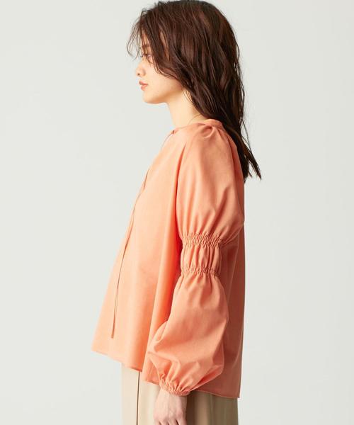 EMMEL REFINES(エメルリファインズ)の「〔ハンドウォッシャブル〕SMF HW 2WAY TC ギャザーブラウス(シャツ/ブラウス・レディース・ライラック/ベージュ/シャーベット/ブラック・FREE)」の13枚目の写真