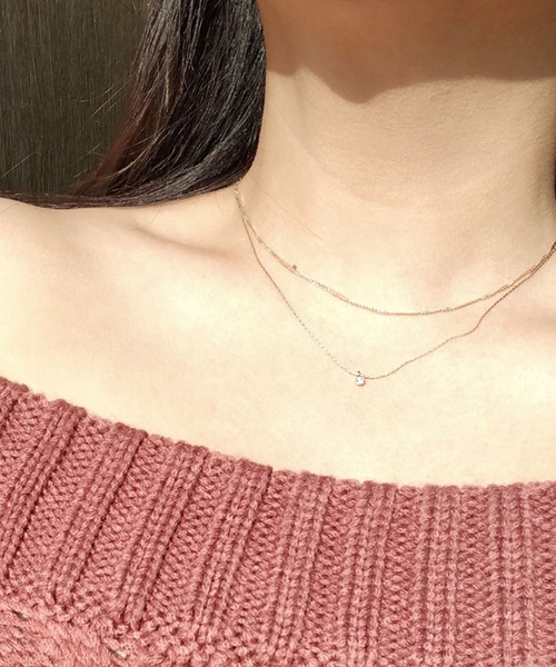 minia（ミニア）の「デザインネックレス ＜ 選べるデザイン / 2連ショート・ロング ＞ [ minia ]（ネックレス・レディース・A/B/C/D/E/F/G/H/R/P/K/I/O/M/L/Q/J/N・FREE）」の4枚目の写真