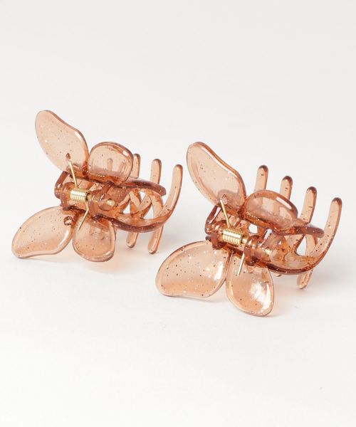 WEGO(ウィゴー)の「WEGO/【2点セット】バタフライヘアクリップ(バレッタ/ヘアクリップ・レディース・レッド/ブラウン/パープル/ブルー/ピンク/その他1・FREE)」の2枚目の写真