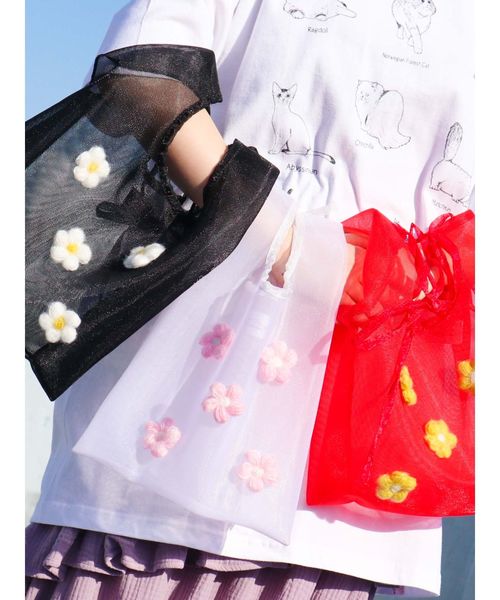 merry jenny(メリージェニー)の「咲いたミニマルシェbag(ハンドバッグ・レディース・レッド/オフホワイト/ブラック・FREE)」の7枚目の写真
