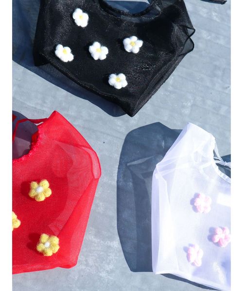 merry jenny(メリージェニー)の「咲いたミニマルシェbag(ハンドバッグ・レディース・レッド/オフホワイト/ブラック・FREE)」の9枚目の写真