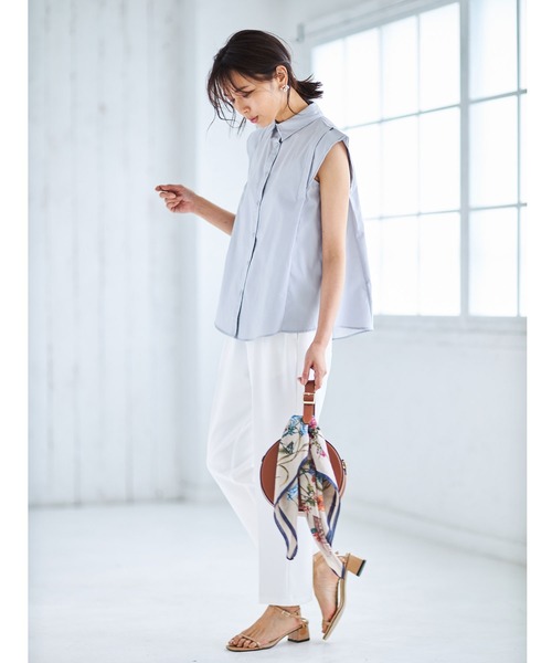 &. NOSTALGIA(アンドドットノスタルジア)の「フレンチスリーブシャツブラウス(シャツ/ブラウス・レディース・ベージュ/オレンジ/グレー系その他・FREE)」の10枚目の写真