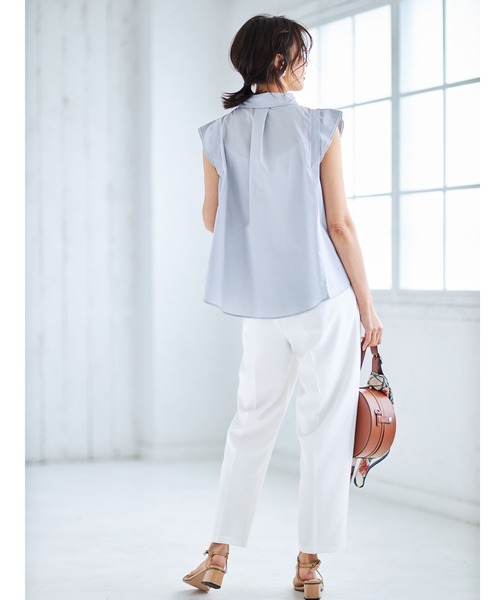 &. NOSTALGIA(アンドドットノスタルジア)の「フレンチスリーブシャツブラウス(シャツ/ブラウス・レディース・ベージュ/オレンジ/グレー系その他・FREE)」の4枚目の写真