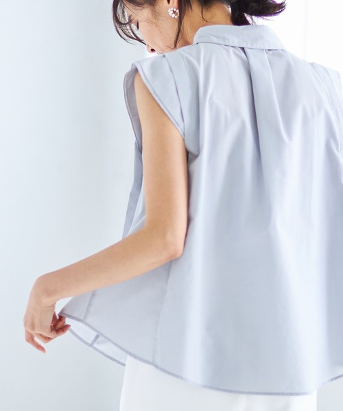 &. NOSTALGIA(アンドドットノスタルジア)の「フレンチスリーブシャツブラウス(シャツ/ブラウス・レディース・ベージュ/オレンジ/グレー系その他・FREE)」の8枚目の写真