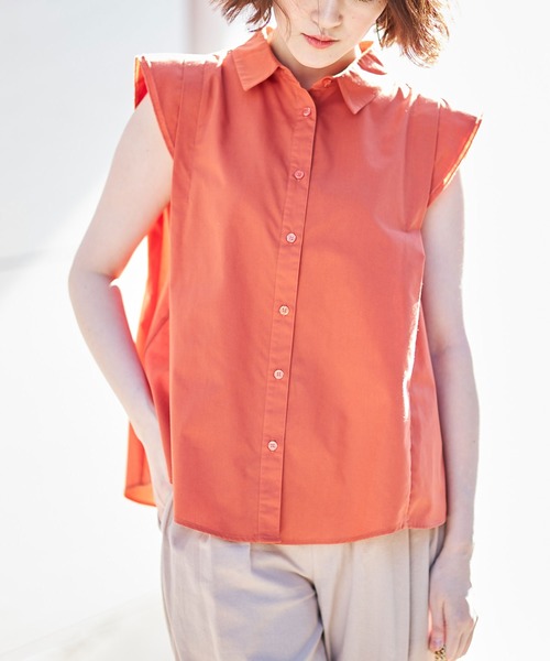 &. NOSTALGIA(アンドドットノスタルジア)の「フレンチスリーブシャツブラウス(シャツ/ブラウス・レディース・ベージュ/オレンジ/グレー系その他・FREE)」の12枚目の写真