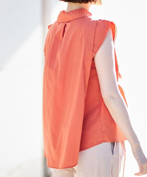 &. NOSTALGIA(アンドドットノスタルジア)の「フレンチスリーブシャツブラウス(シャツ/ブラウス・レディース・ベージュ/オレンジ/グレー系その他・FREE)」の6枚目の写真