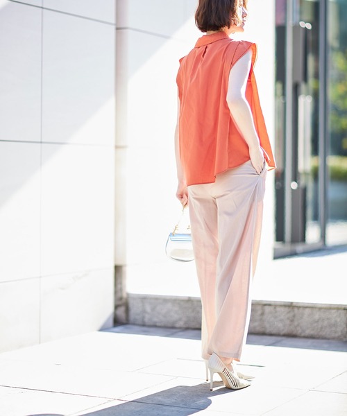 &. NOSTALGIA(アンドドットノスタルジア)の「フレンチスリーブシャツブラウス(シャツ/ブラウス・レディース・ベージュ/オレンジ/グレー系その他・FREE)」の17枚目の写真