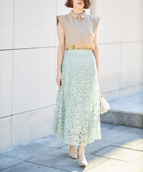 &. NOSTALGIA(アンドドットノスタルジア)の「フレンチスリーブシャツブラウス(シャツ/ブラウス・レディース・ベージュ/オレンジ/グレー系その他・FREE)」の15枚目の写真