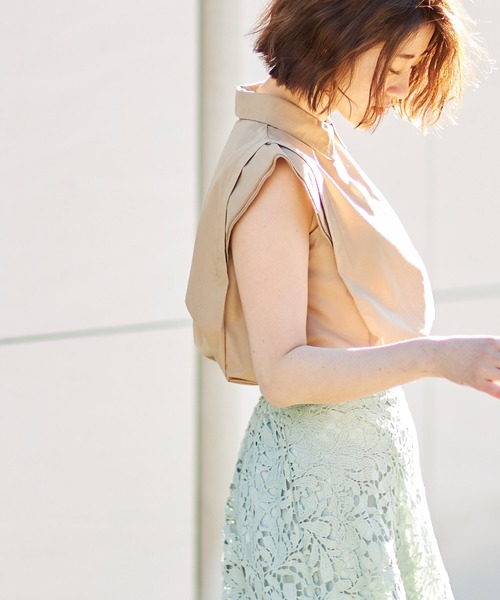 &. NOSTALGIA(アンドドットノスタルジア)の「フレンチスリーブシャツブラウス(シャツ/ブラウス・レディース・ベージュ/オレンジ/グレー系その他・FREE)」の11枚目の写真