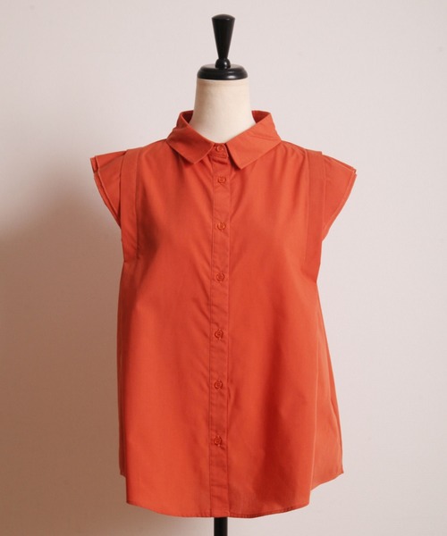 &. NOSTALGIA(アンドドットノスタルジア)の「フレンチスリーブシャツブラウス(シャツ/ブラウス・レディース・ベージュ/オレンジ/グレー系その他・FREE)」の7枚目の写真