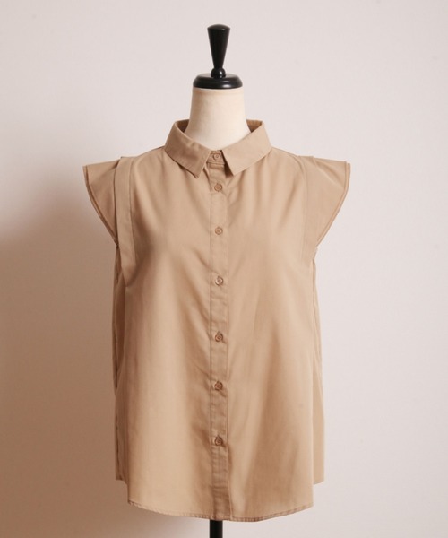 &. NOSTALGIA(アンドドットノスタルジア)の「フレンチスリーブシャツブラウス(シャツ/ブラウス・レディース・ベージュ/オレンジ/グレー系その他・FREE)」の18枚目の写真