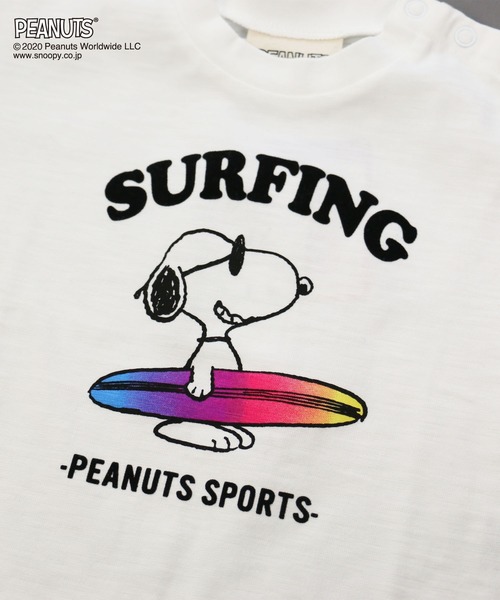 SNOOPY(スヌーピー)の「SNOOPY/スヌーピー サーフ半袖Tシャツ(Tシャツ/カットソー・キッズ・ホワイト/チャコールグレー/サックスブルー・130cm/100cm/90㎝/110cm/120cm/90cm/140cm)」の15枚目の写真