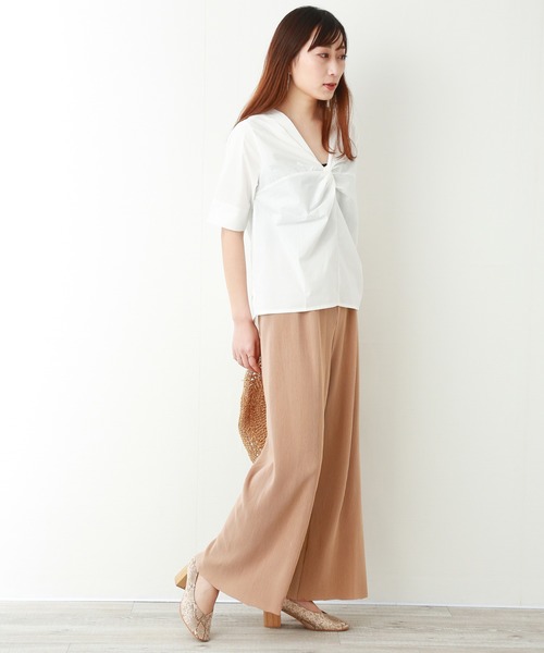 CHARM BERRY TIC(チャームベリーチック)の「クリスタルプリーツスムース ストレートパンツ(その他パンツ・レディース・ミント/ベージュ/モカ/ラベンダー/ブラック・M/L)」の16枚目の写真