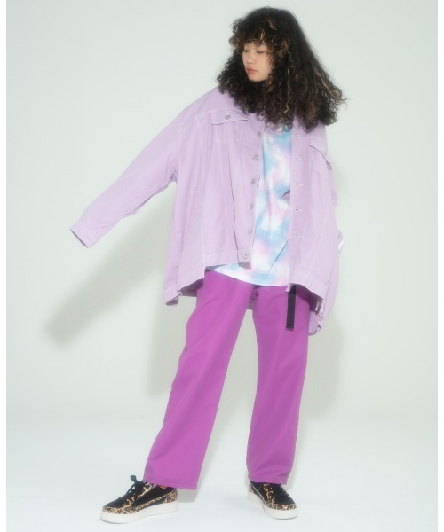 Candy Stripper（キャンディストリッパー）の「LINED WIDE ジャケット（デニムジャケット・レディース・ラベンダー/ブラック/ベージュ・2）」の9枚目の写真