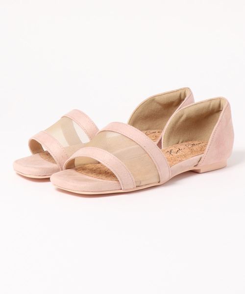 KOBE LETTUCE（コウベレタス）の「メッシュコンビフラットサンダル（サンダル・レディース・ブラック/ゴールド/ライトベージュ/ホワイト/シルバー/オレンジ・S/L/M/LL）」の4枚目の写真