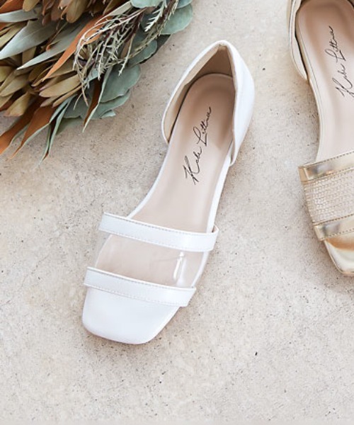 KOBE LETTUCE（コウベレタス）の「メッシュコンビフラットサンダル（サンダル・レディース・ブラック/ゴールド/ライトベージュ/ホワイト/シルバー/オレンジ・S/L/M/LL）」の2枚目の写真