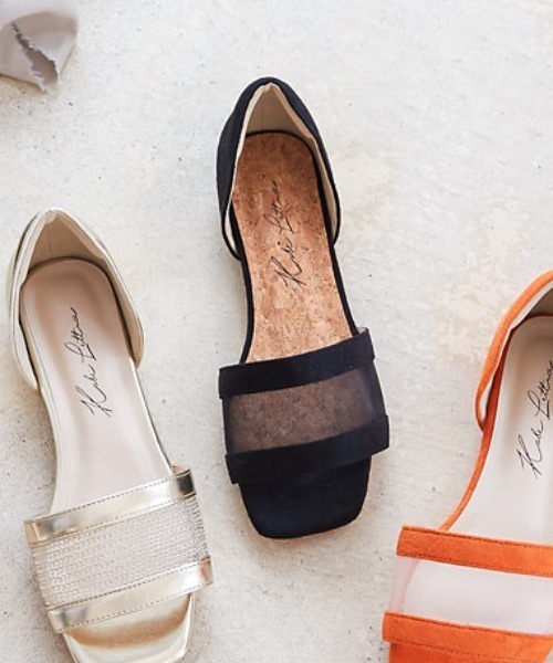 KOBE LETTUCE（コウベレタス）の「メッシュコンビフラットサンダル（サンダル・レディース・ブラック/ゴールド/ライトベージュ/ホワイト/シルバー/オレンジ・S/L/M/LL）」の3枚目の写真