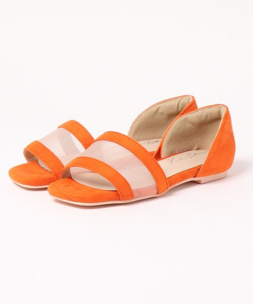 KOBE LETTUCE（コウベレタス）の「メッシュコンビフラットサンダル（サンダル・レディース・ブラック/ゴールド/ライトベージュ/ホワイト/シルバー/オレンジ・S/L/M/LL）」の10枚目の写真