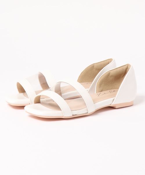 KOBE LETTUCE（コウベレタス）の「メッシュコンビフラットサンダル（サンダル・レディース・ブラック/ゴールド/ライトベージュ/ホワイト/シルバー/オレンジ・S/L/M/LL）」の12枚目の写真