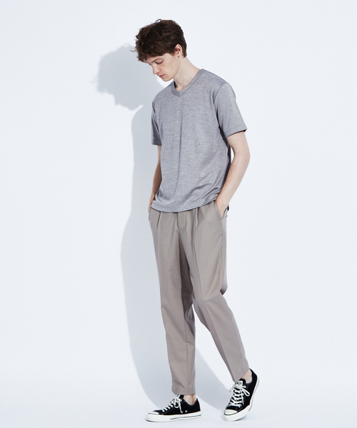 RECENCY OF MINE（リーセンシー オブ マイン）の「【Recency of Mine】抗菌防臭シルケットVネック　半袖Tシャツ（Tシャツ/カットソー・メンズ・アイボリー/ブルー/カーキ/ライトグレー・48/44/46/50）」の20枚目の写真