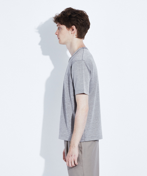 RECENCY OF MINE（リーセンシー オブ マイン）の「【Recency of Mine】抗菌防臭シルケットVネック　半袖Tシャツ（Tシャツ/カットソー・メンズ・アイボリー/ブルー/カーキ/ライトグレー・48/44/46/50）」の21枚目の写真