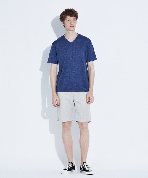 RECENCY OF MINE（リーセンシー オブ マイン）の「【Recency of Mine】抗菌防臭シルケットVネック　半袖Tシャツ（Tシャツ/カットソー・メンズ・アイボリー/ブルー/カーキ/ライトグレー・48/44/46/50）」の15枚目の写真