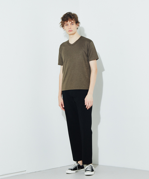 RECENCY OF MINE（リーセンシー オブ マイン）の「【Recency of Mine】抗菌防臭シルケットVネック　半袖Tシャツ（Tシャツ/カットソー・メンズ・アイボリー/ブルー/カーキ/ライトグレー・48/44/46/50）」の7枚目の写真