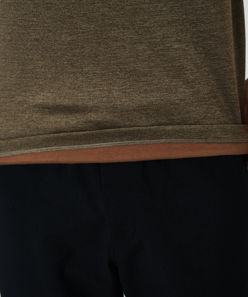 RECENCY OF MINE（リーセンシー オブ マイン）の「【Recency of Mine】抗菌防臭シルケットVネック　半袖Tシャツ（Tシャツ/カットソー・メンズ・アイボリー/ブルー/カーキ/ライトグレー・48/44/46/50）」の6枚目の写真