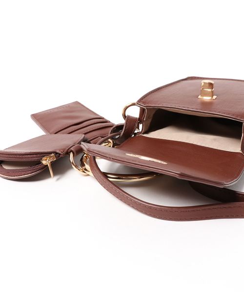 natural couture（ナチュラルクチュール）の「ワンマイル３点セットバッグ（ショルダーバッグ・レディース・ブラック/ブラウン/イエロー/ライトベージュ・FREE）」の7枚目の写真