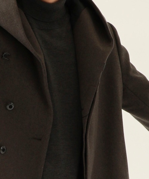 STUDIOUS別注 カシミア混二重織りメルトンフードコート