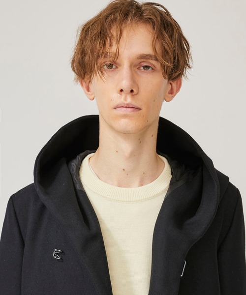 STUDIOUS別注 カシミア混二重織りメルトンフードコート