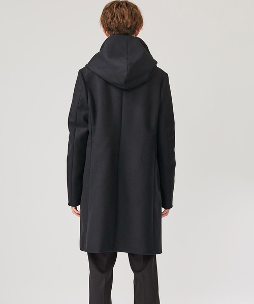 STUDIOUS別注 カシミア混二重織りメルトンフードコート