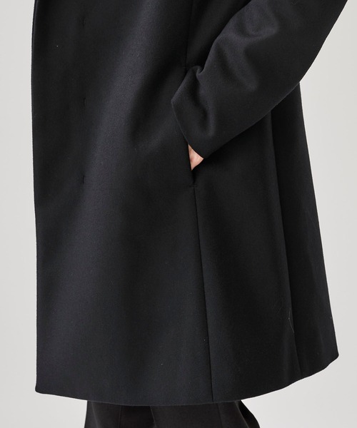 STUDIOUS別注 カシミア混二重織りメルトンフードコート