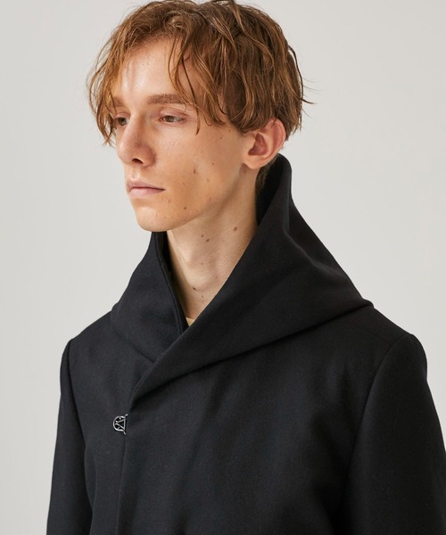 STUDIOUS別注 カシミア混二重織りメルトンフードコート