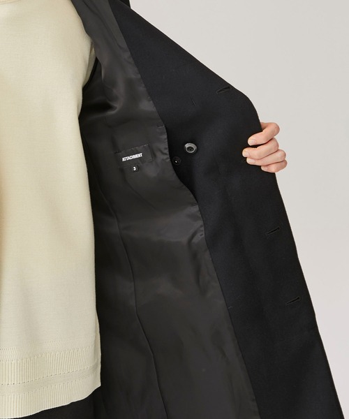STUDIOUS別注 カシミア混二重織りメルトンフードコート