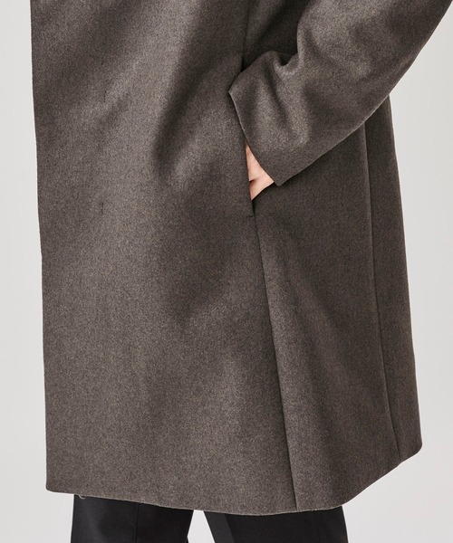 STUDIOUS別注 カシミア混二重織りメルトンフードコート