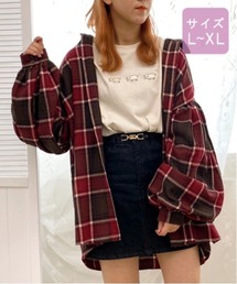 apres jour | 【大きいサイズ】ゆるチェックシャツ【ZOZOTOWN限定アイテム】【9AP】(シャツ/ブラウス)