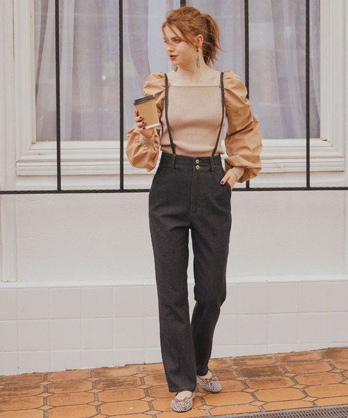 archives(アルシーヴ)の「ボリュームスリーブリブニットプルオーバー(ニット/セーター・レディース・ブルー/ベージュ/ブラウン/オフホワイト/パープル・MEDIUM)」の15枚目の写真