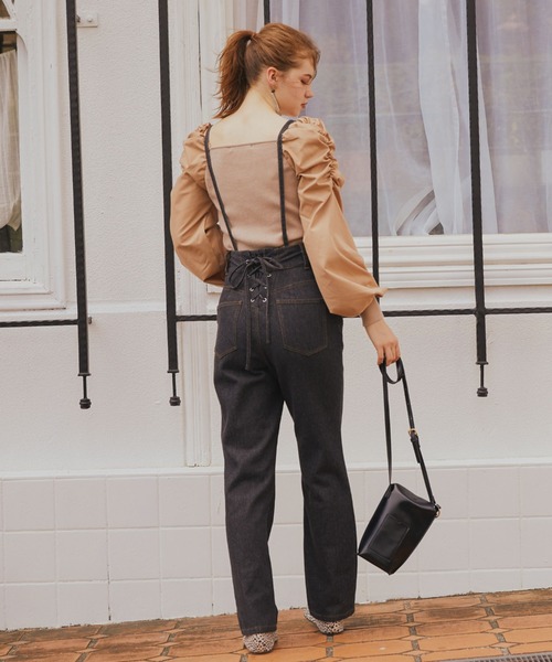 archives(アルシーヴ)の「ボリュームスリーブリブニットプルオーバー(ニット/セーター・レディース・ブルー/ベージュ/ブラウン/オフホワイト/パープル・MEDIUM)」の14枚目の写真