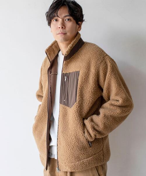 coen（コーエン）の「ボアフリーススタンドブルゾン#（ブルゾン・メンズ・ナチュラル/ブラウン/ネイビー・MEDIUM/SMALL/X-LARGE/LARGE）」の15枚目の写真