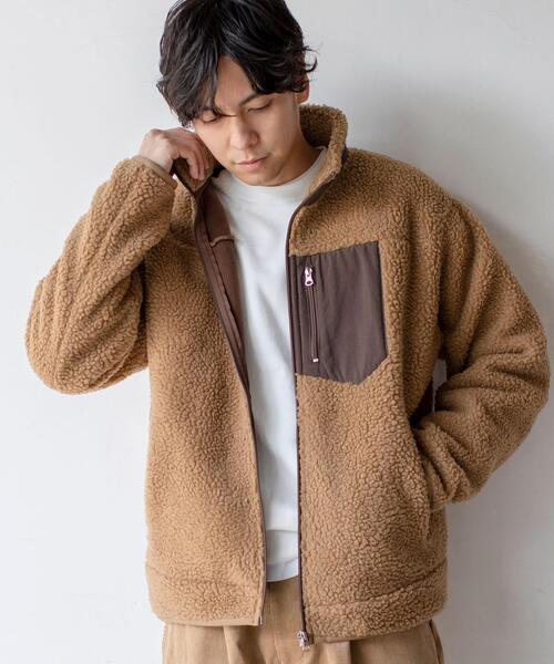 coen（コーエン）の「ボアフリーススタンドブルゾン#（ブルゾン・メンズ・ナチュラル/ブラウン/ネイビー・MEDIUM/SMALL/X-LARGE/LARGE）」の14枚目の写真