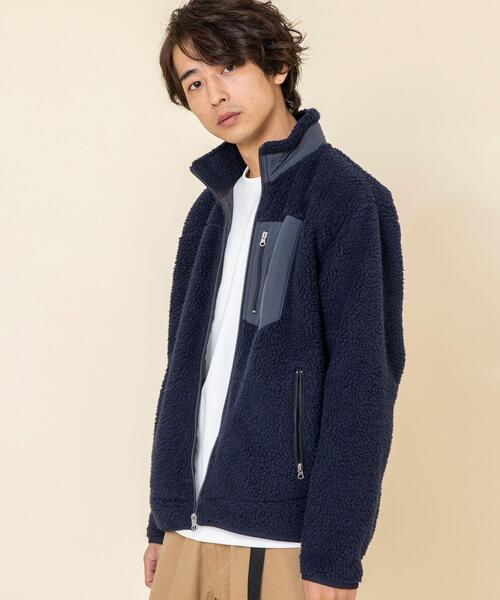 coen（コーエン）の「ボアフリーススタンドブルゾン#（ブルゾン・メンズ・ナチュラル/ブラウン/ネイビー・MEDIUM/SMALL/X-LARGE/LARGE）」の9枚目の写真