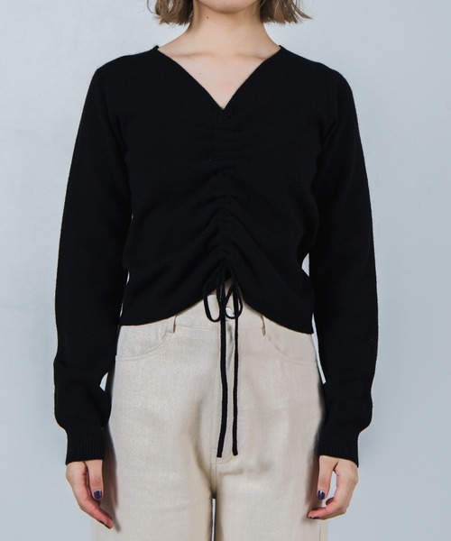 WEGO（ウィゴー）の「WEGO/フロントドロストニット（ニット/セーター・レディース・ブラック/パープル/ブラウン/アイボリー・FREE）」の9枚目の写真