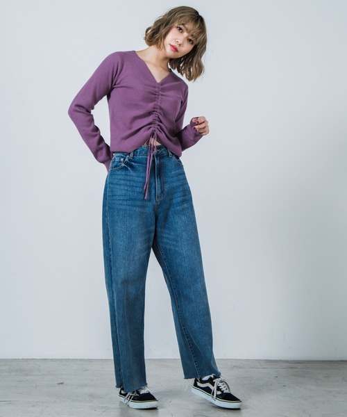 WEGO（ウィゴー）の「WEGO/フロントドロストニット（ニット/セーター・レディース・ブラック/パープル/ブラウン/アイボリー・FREE）」の6枚目の写真