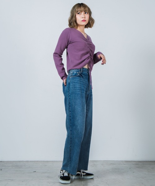 WEGO（ウィゴー）の「WEGO/フロントドロストニット（ニット/セーター・レディース・ブラック/パープル/ブラウン/アイボリー・FREE）」の13枚目の写真