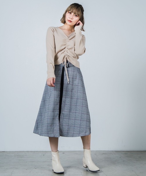 WEGO（ウィゴー）の「WEGO/フロントドロストニット（ニット/セーター・レディース・ブラック/パープル/ブラウン/アイボリー・FREE）」の5枚目の写真