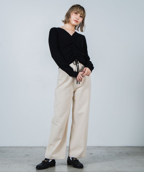 WEGO（ウィゴー）の「WEGO/フロントドロストニット（ニット/セーター・レディース・ブラック/パープル/ブラウン/アイボリー・FREE）」の19枚目の写真